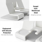 GIB Espresso Accessories Organizer Rack Tamper Holder Station, Heavy Duty Steel Stand for Coffee Distributor 51-54mm Portafilter Storage for Bar Home Office, White