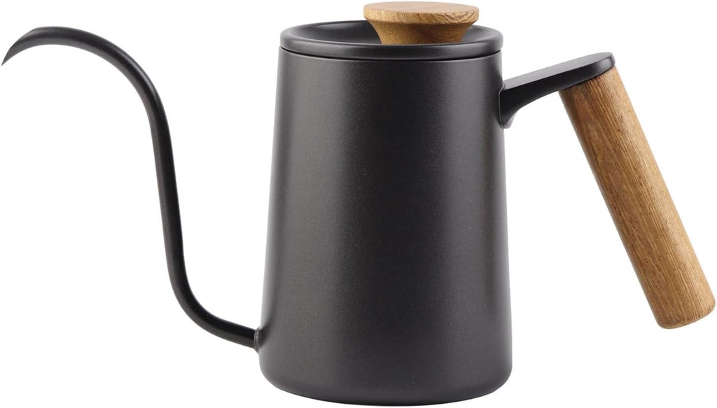 Pour Over Coffee Kettle 600ml - Stainless Steel Handle, Long Narrow Gooseneck Spout Drip Coffee Pot (Black)