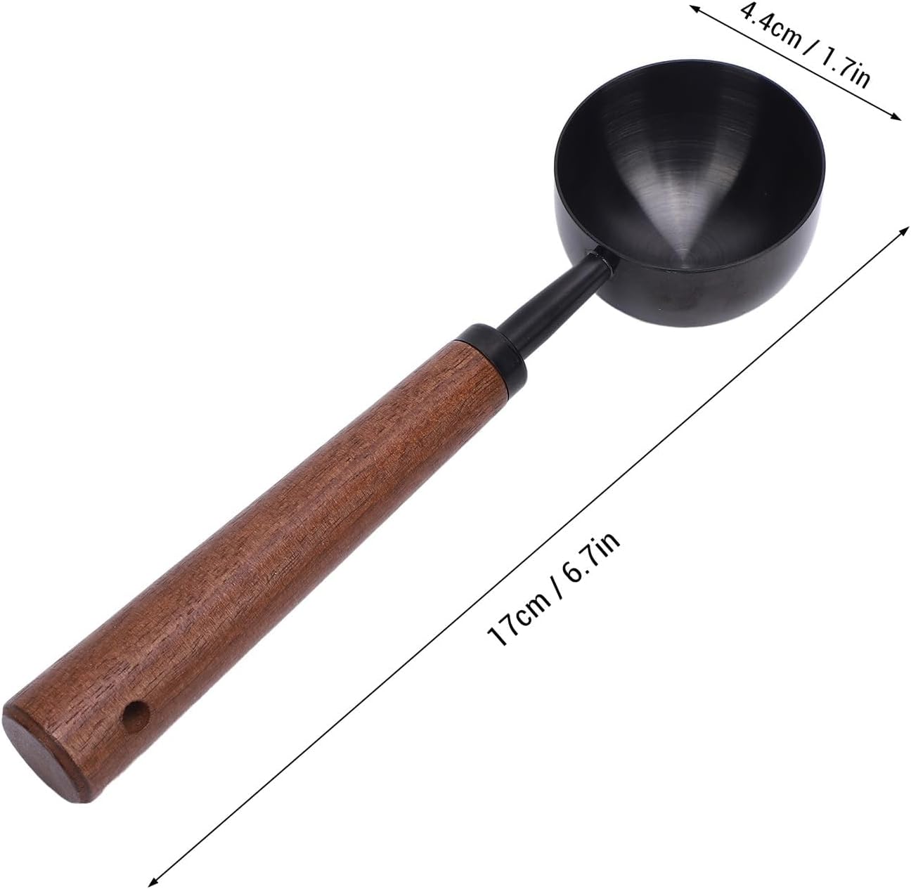 Vintage Coffee Measuring Spoon - 304 Stainless Steel Coffee Scoop, 10g Capacity, Natural Walnut Handle, for Scooping, Measuring, for Coffee, Tea, Etc - Black