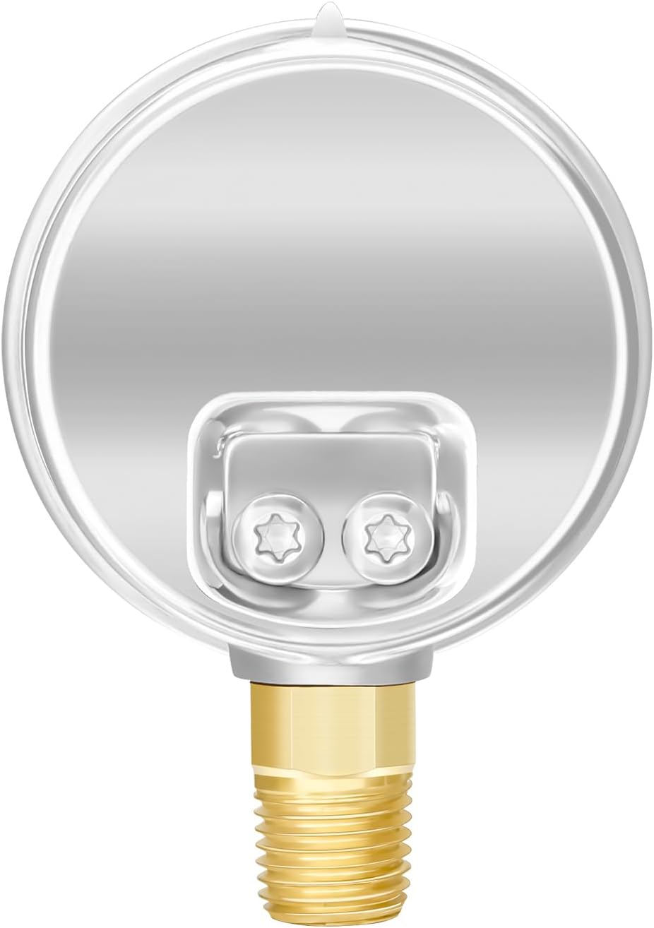 MEASUREMAN 2" Dial Size, Glycerin Filled Pool Filter Pressure Gauge, 304 Stainless Steel Case, 0-60psi/420kpa, 1/4" NPT Lower Mount