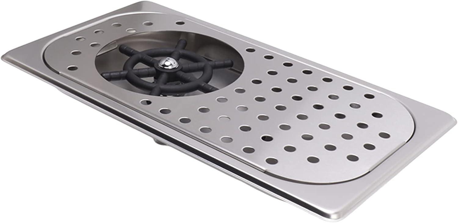 Glass Rinser Cup Washer 304 Stainless Steel Drain Drip Tray Hose Washing Equipment Coffee Shop Bar Glass Sink Rinser (Stainless Steel Color A)