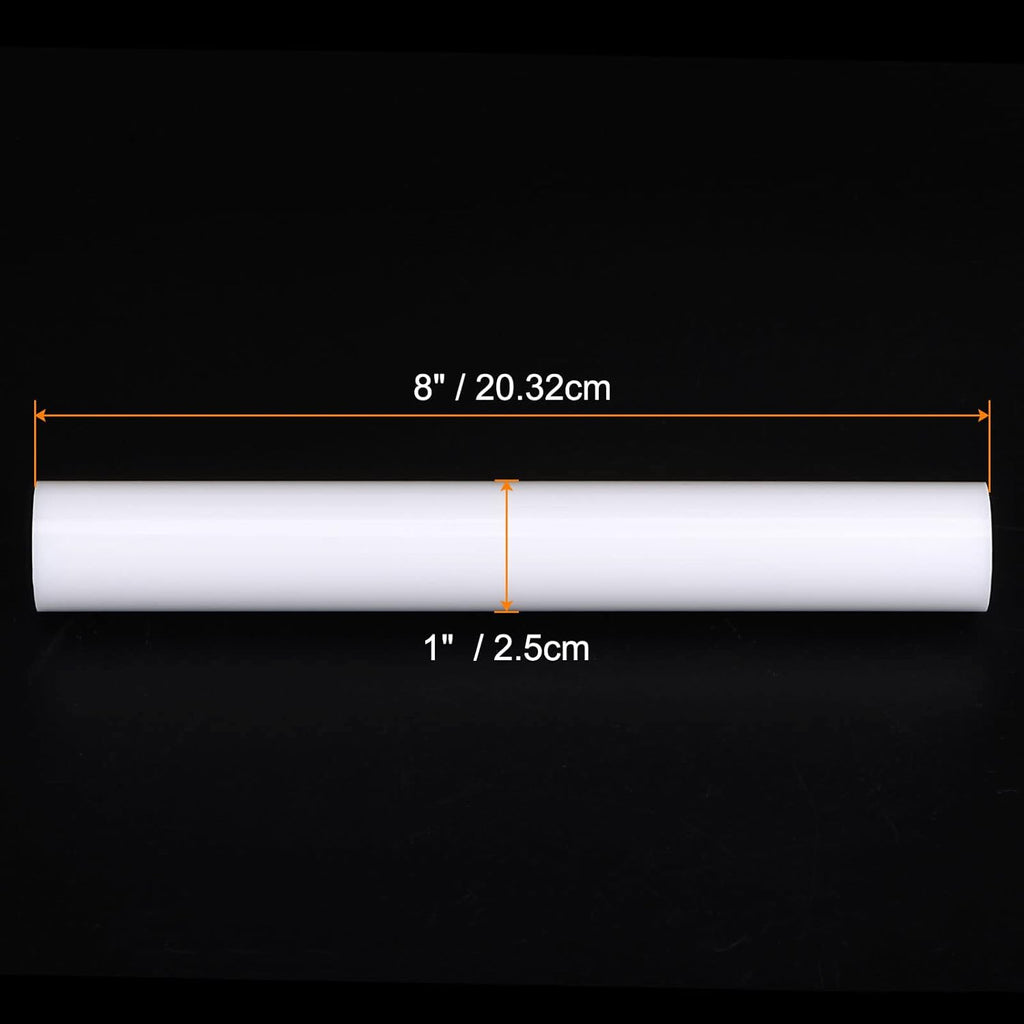 HARFINGTON Acrylic Clay Roller 8 Inch x 1 Inch Solid Non-Stick Plastic Round Tube Roller Polymer Clay Rod Fondant Rolling Pin for Shaping, Sculpting, Modeling DIY Crafts, White