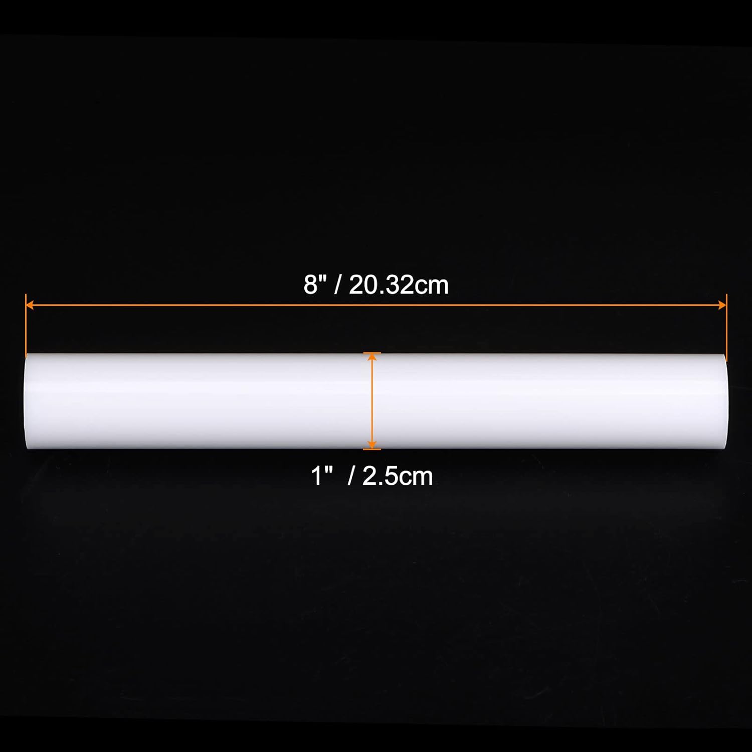 HARFINGTON Acrylic Clay Roller 8 Inch x 1 Inch Solid Non-Stick Plastic Round Tube Roller Polymer Clay Rod Fondant Rolling Pin for Shaping, Sculpting, Modeling DIY Crafts, White