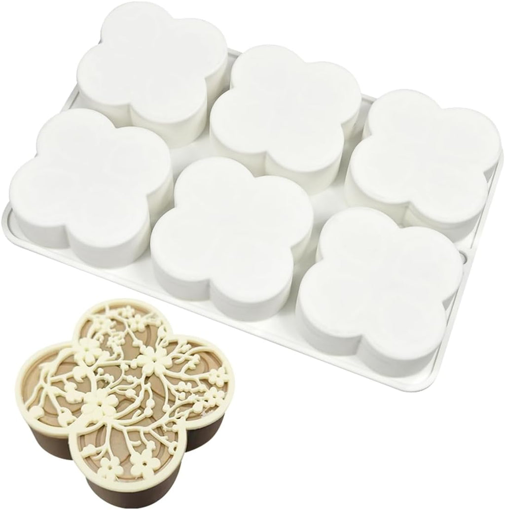 mostsom Four-Leaf Clover Shape Silicone Mold Cake Mould Cone Mousse Dessert Decorating Tools Kitchen Accessories (L_ Four-Leaf Clover)