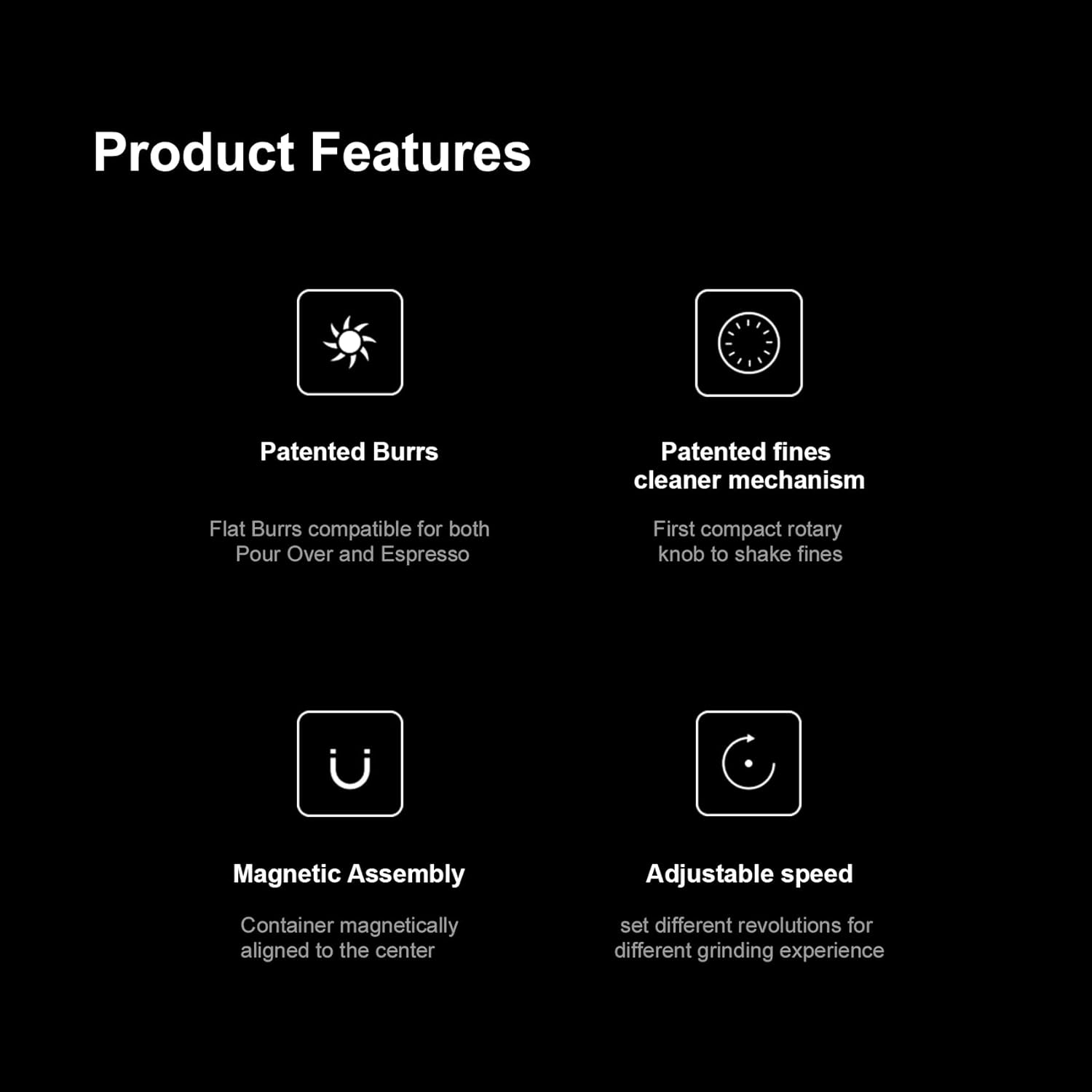 TIMEMORE Sculptor 078 Turbo Burr Coffee Bean Grinder, Electric Grinder with Stepless Coarseness Adjustment, Only Suitable for Pour over - Black