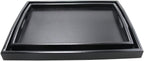 DILLMAN Serving Tray Large Black Wood Rectangle Food Tray Butler Tray Breakfast Tray with Handles (Large+Small)