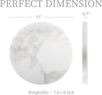 Koville African Natural Marble Cutting Board for Kitchen, 11inch Round Hand Crafted Marble Slab for Cheese, Charcuterie, Pastry Board - Wedding Gift, House Warming Gift(OYSTER WHITE)