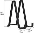 Plate Stands for Display - Plastic Easel Stand Plate Holder Display Stand Picture Frame Stand for Pictures | Photo|Decorative Plate |Dish | Tabletop Art - 6 inch-Black