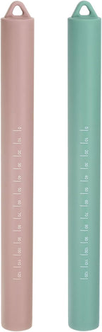 HARFINGTON 2pcs Silicone Rolling Pin 10" Stainless Silicone Surface Non-Stick Stainless Steel Inner Core Dough Roller Kitchen Roller for Baking Pastry Pizza Fondant Bread, Pink,Green