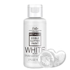 Edible Glitter Paint - 2 fl.oz Food Grade Metallic Glitter Cake Paint for Cake Decorating, Baking, Cupcakes - Shimmer Art Decorative Liquid Edible Paint Food Coloring for Fondant, Donuts (White)