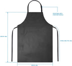 2 Pack Waterproof Rubber Vinyl Apron 40 Inch Chef Aprons for Men Heavy Duty Chemical Work Apron Extra Long Grilling Aprons with Adjustable Bib Apron for Dishwashing Lab Butcher Cooking Kitchen Black