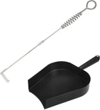 18” BBQ Ash Removal Tool and Ash Pan for Big Green Egg Accessories, Stainless Steel Ash Tool Poker for BGE Primo and Other Charcoal Kamado Stove(at+AP)