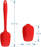 Silicone Spatulas, 10.6 inch Rubber Spoon Spatula Heat Resistant One Piece Design Seamless Non-Stick Spoonulas Flexible Scrapers Baking Mixing Tool (4 Pcs)