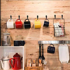 25 Pcs Black Wall Mounted Coat Hooks, Hanger Hook with 50 Pieces Screws for Hanging Hat, Towel, Key, Robe, Coats, Scarf, Bag, Cap, Coffee Cup, Mugs