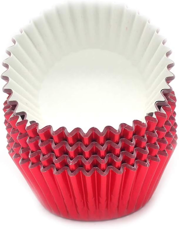 Standard Red Foil Cupcake Liners Muffin Baking Cups for Party and More, 100-Count