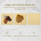 Dish Drying Mat Super Absorbent – 16" x 18" Coffee Mat for Countertops – Non-Slip Drying Mat for Kitchen Counter – Easy to Clean Water Absorbent Mat – Large Dish Drying Mats (Butter Yellow)