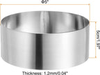 HARFINGTON Round Cake Ring 5 x 2 Inch Seamless Stainless Steel Pastry Mousse Dessert Ring Mirror Coating for Baking Cooking Making Tool
