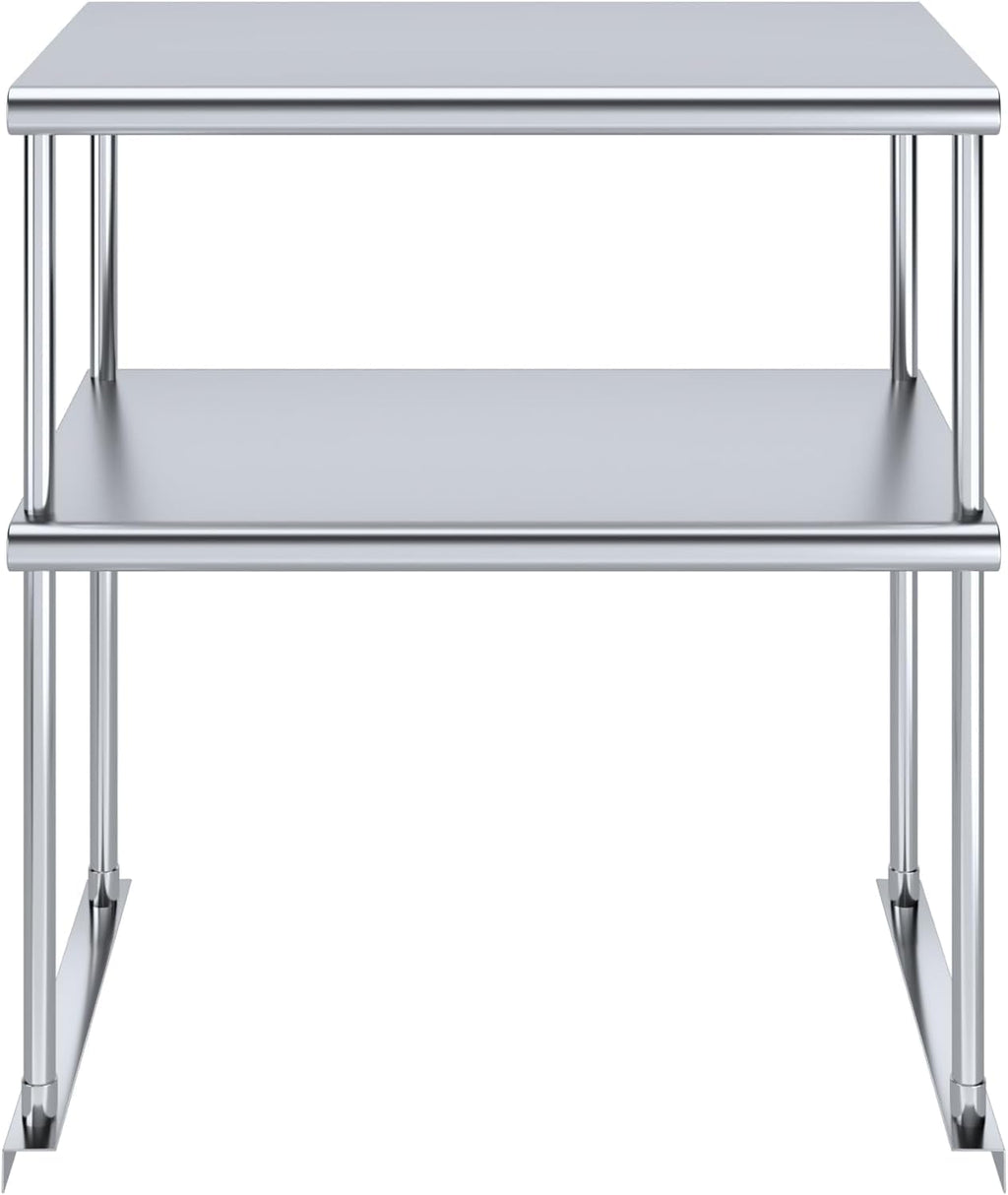 NSF Certified 18 Gauge Heavy Duty Stainless Steel Double overshelf with Brackets for Kitchens, Utility Rooms, Storage, Offices & Home