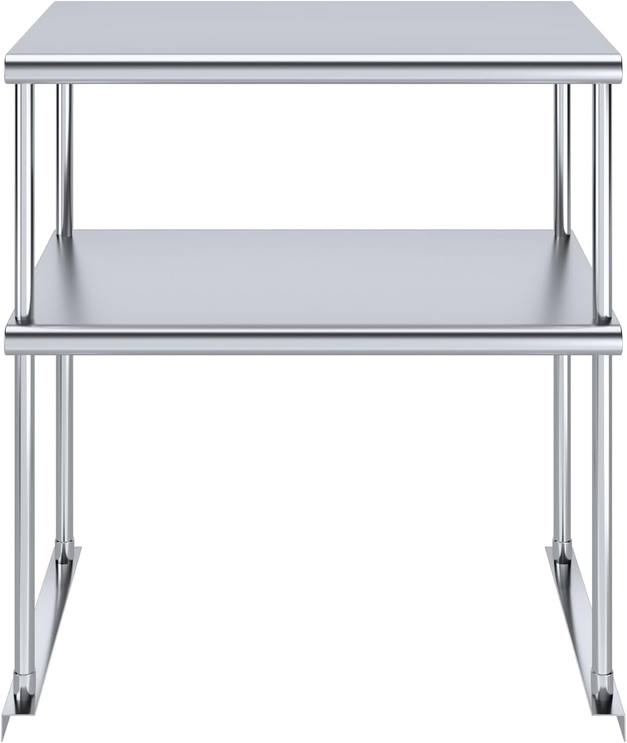 NSF Certified 18 Gauge Heavy Duty Stainless Steel Double overshelf with Brackets for Kitchens, Utility Rooms, Storage, Offices & Home