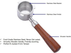 Maspresso 51mm Bottomless Portafilter for Delonghi La Specialista Espresso Machine EC9335 EC9155 EC9665 EC9355 Stainless Steel Portafilter 4 Cups -Wooden Handle