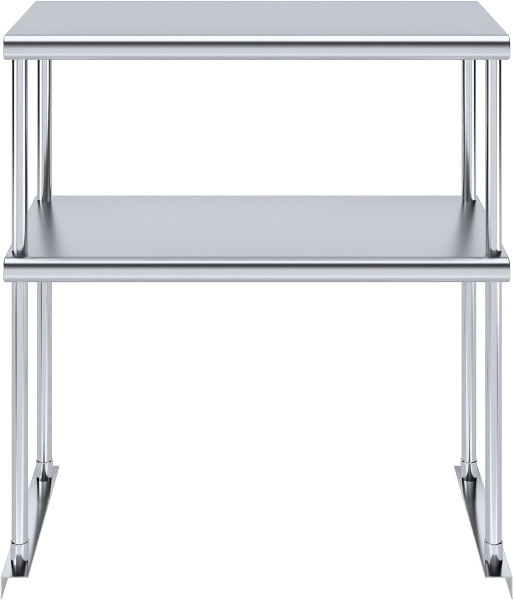NSF Certified 18 Gauge Heavy Duty Stainless Steel Double overshelf with Brackets for Kitchens, Utility Rooms, Storage, Offices & Home