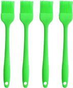 Silicone brush, Oil Brush for BBQ Kitchen Cooking Baking and Grilling (4 PCS,green)