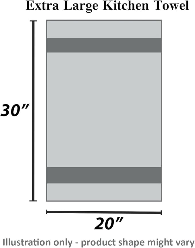 Urban Villa Kitchen Towels 100% Cotton Dish Towels for Kitchen (Set of 3) 20”x30” Dish Cloths Highly Absorbent Kitchen Linen Set with Hanging Loop Perfect for Drying Dishes Cleaning Towels-Grey White