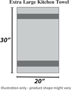 Urban Villa Kitchen Towels 100% Cotton Dish Towels for Kitchen (Set of 3) 20”x30” Dish Cloths Highly Absorbent Kitchen Linen Set with Hanging Loop Perfect for Drying Dishes Cleaning Towels-Grey White