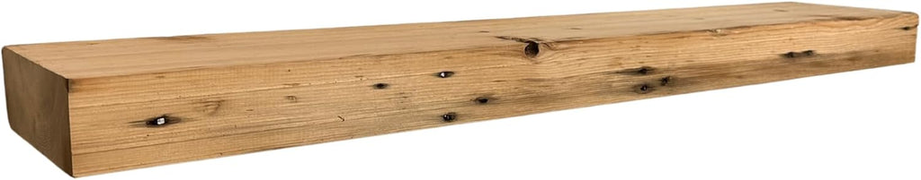 Modern Timber Craft Reclaimed Wood Floating Wall Shelf | Solid Rustic American Barnwood, Floating Shelf Brackets | 2.75" Thickness | 36" L x 10" D, Unfinished, Planed and Sanded, 2 Pack