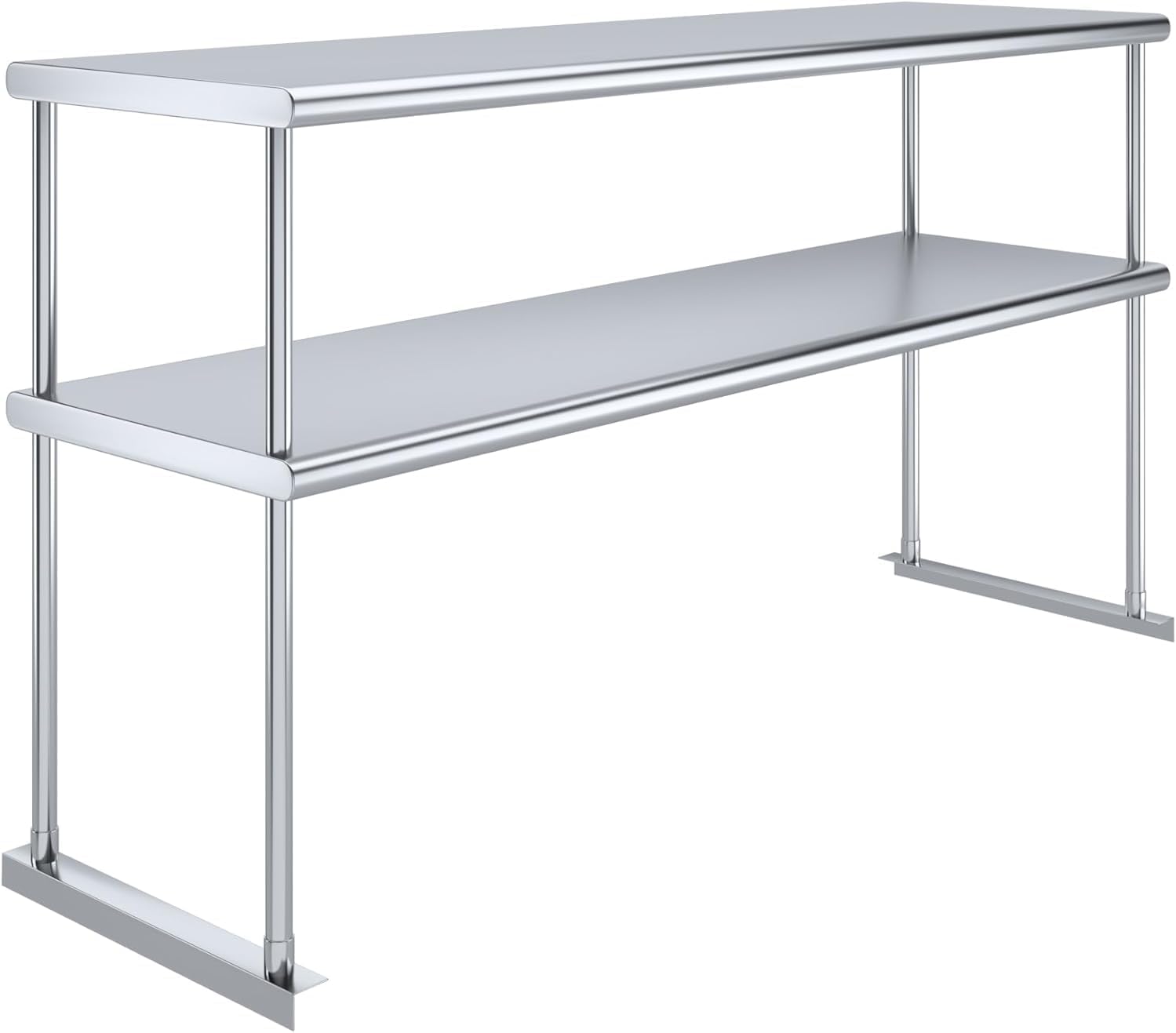 NSF Certified 18 Gauge Heavy Duty Stainless Steel Double overshelf with Brackets for Kitchens, Utility Rooms, Storage, Offices & Home