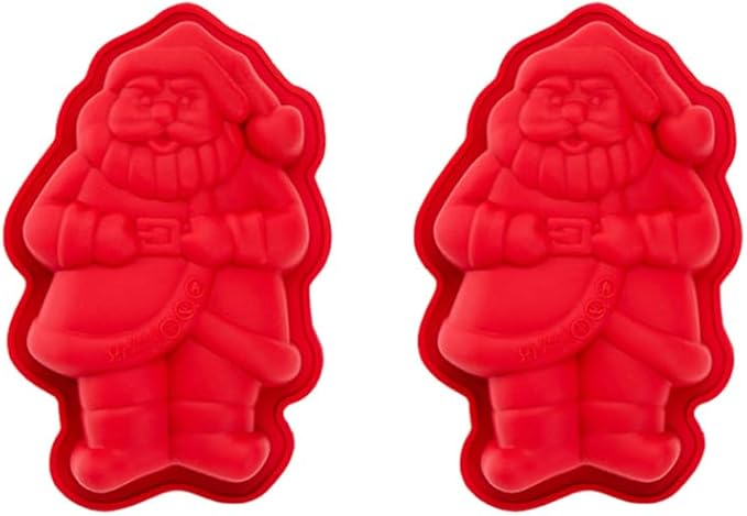 Hemoton 2pcs Christmas Themed Silicone Cake Molds Food-grade Dessert Making Mold for Home Baking Easy to Use Cartoon Design for Boys and Girls for Festive Treats Diy Projects