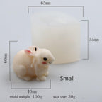 2 Pack Hairy Rabbit Silicone Mold for Candle, Resin, Soap - 3D Animal Decorative Mold for Candle Making