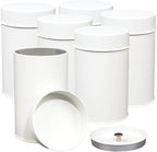 Tea Canister, 6 Pack Tea Tin Loose Leaf Tea Storage Tea Tins For Loose Tea, Tea Storage Loose Leaf Metal Tea Tin Canister For Loose Tea Storage Coffee Sugar Candy Herbs And Spices (White)