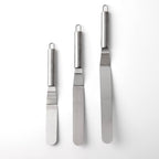 Cake Spatula Set – 6", 8", 10" Stainless Steel Offset & Straight Icing Spatulas for Cake Decorating and Frosting (Curved)