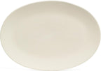 over&back Coupe Stoneware Serving Platter - Elegant 1-Piece Oval Serving Platter to Complete Your Kitchen Set - 16.4" x 11.5" - Semi-Matte Ivory