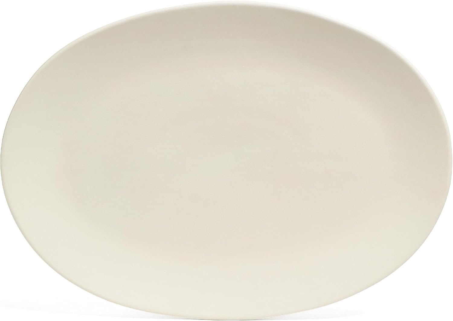 over&back Coupe Stoneware Serving Platter - Elegant 1-Piece Oval Serving Platter to Complete Your Kitchen Set - 16.4" x 11.5" - Semi-Matte Ivory