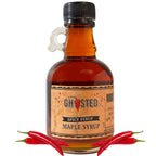 WOOD'S “Ghosted” Maple Syrup – Ghost Pepper Infused | Sweet & Spicy Flavor Fusion | Small-Batch Vermont Syrup with Real Ghost Pepper Extract | Vegan, Natural, Eco-Friendly | Great for Cocktails, BBQ, Glazes & More |8.45 Fl Oz (250mL)