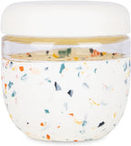 W&P Porter Seal Tight Glass Food Storage Container with Lid, Terrazzo Cream 24oz, Leak & Spill Proof Meal Prep Container, Microwave & Dishwasher Safe, Borosilicate Glass