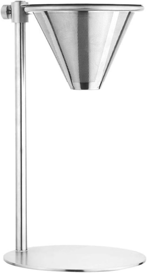 Pour Over Coffee Dripper, Stainless Steel Coffee Filter, Cone Coffee Dripper with Adjustable Pour Over Drip Coffee Stand