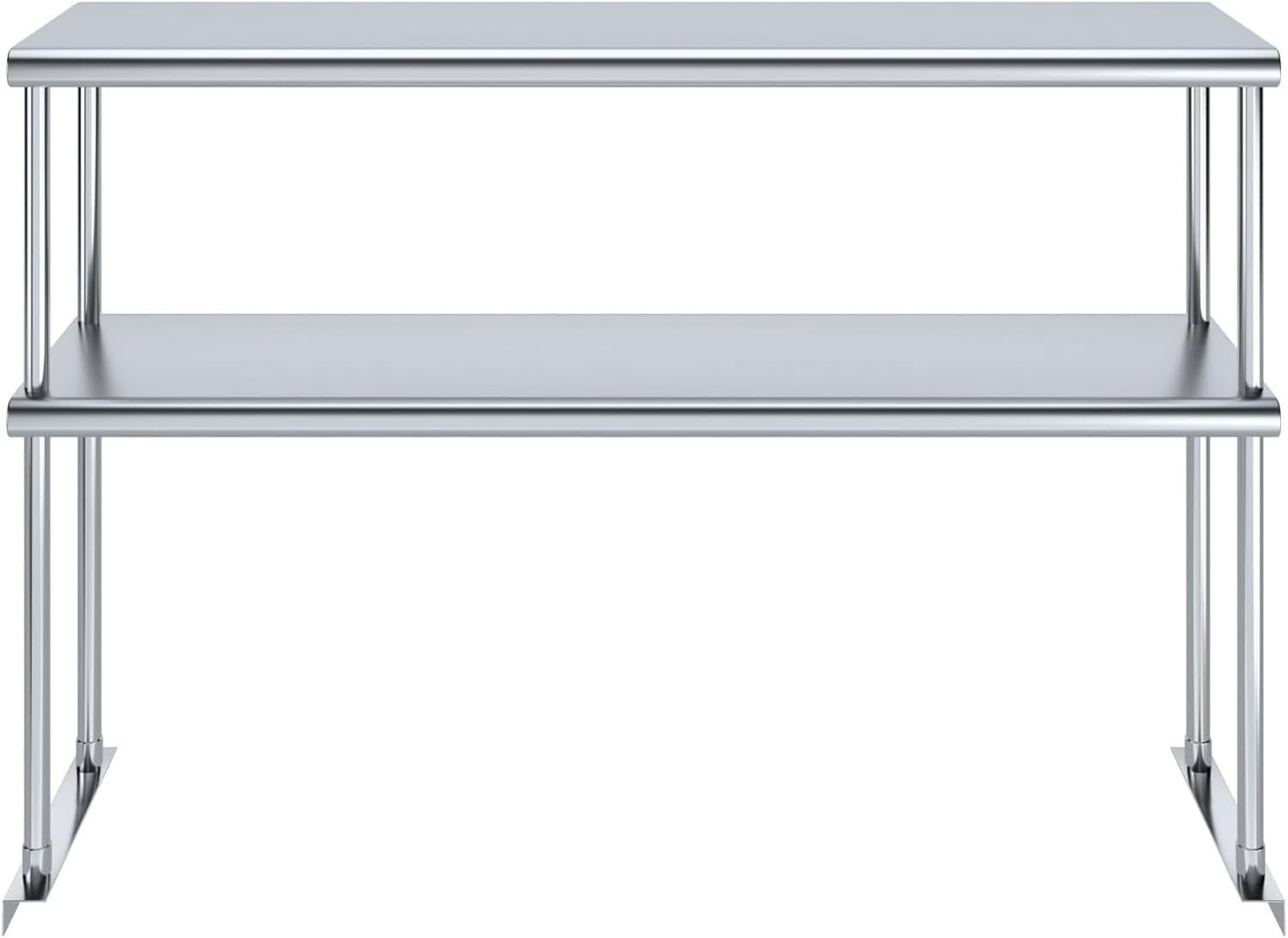 NSF Certified 18 Gauge Heavy Duty Stainless Steel Double overshelf with Brackets for Kitchens, Utility Rooms, Storage, Offices & Home