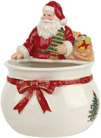 Spode Christmas Tree Candy Bowl - 7.5-Inch Earthenware Bowl for Candy, Nuts, Potpourri, Holiday Décor - Food-Safe Decorative Design with Santa & Tree Motif - Christmas Gift, Festive Tabletop Accent