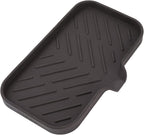 Silicone Bathroom Soap Dishes with Drain Spout-Bathroom and Kitchen Sink Organizer,Sponge Holder,Dish Soap Tray,Perfect for Dispenser,Scrubber,Bottle,Cup on Sink or Counter-Coffee 9.6"×5.3"