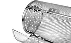 Falytemow 12 x 18 cm Stainless Steel Rotisserie Grill Roaster Drum Oven Basket Oven Roast Baking Rotary for Peanut Dried Nut Coffee Beans BBQ