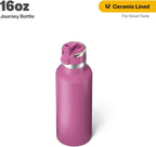 RTIC 16oz Journey Bottle Metal Stainless Steel Vacuum Insulated, BPA Free, Reusable, for Water, Hot and Cold Drinks, Travel, Sports, Camping, Orchid