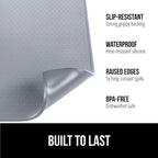 GORILLA GRIP Silicone Coffee Mat, 15x23, Espresso Drink Bar Station Accessories, Use Under Machine, Waterproof Heat Resistant Multi-Use Dish Drying Mats, Stays in Place, Kitchen Home Decor, Gray