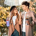 Tronco 20 oz Glass Tumbler with Straw and Bamboo Lid, Iced Coffee Cup Reusable, Smoothie Cups, Tumbler with Silicone Protective Sleeve - BPA Free