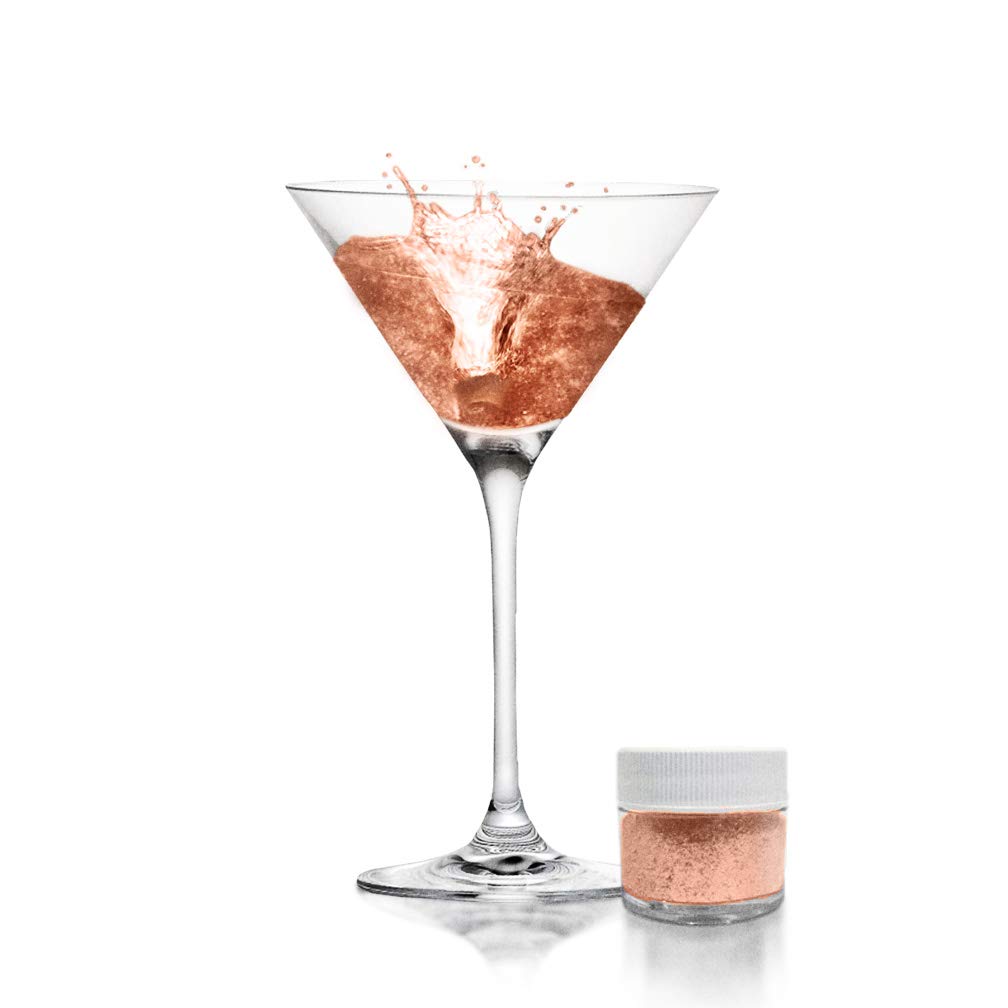 Rose Gold BREW GLITTER Edible Glitter For Drinks, Cocktails, Beer, Garnish Glitter & Beverages | KOSHER & HALAL Certified | 100% Edible & Food Grade | Vegan, Gluten, Nut Free (45g Shaker, Rose Gold)