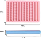 2Pcs oat bar mold - 12 long biscuit molds- Chocolate silicone mold for baking candies/energy bars, cheesecake, dried fruit cereal cookies (2, Pink)