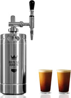 The Original Royal Brew Nitro Cold Brew Coffee Maker - Gift for Coffee Lovers - 128 oz Extra Large Home Keg, Nitrogen Gas System Coffee Dispenser Kit