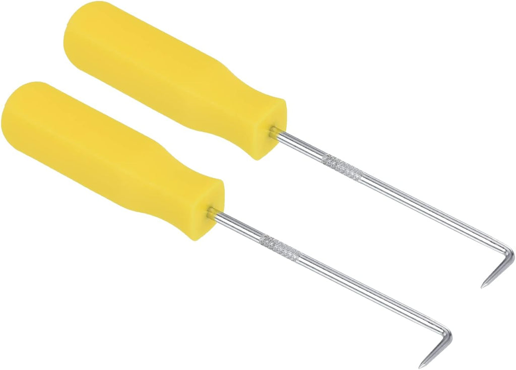 PATIKIL O-Ring 90 Degree Picks 142mm, 2 Pcs Oil Seal Gasket Precision Screwdriver Puller Remover Removal Tool, Yellow
